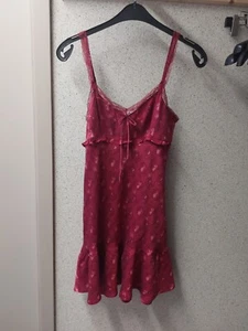 Etam Negligee Gr 42 XL 40 L Rot Reizwäsche Satin Spitze sexy aus Frankreich - Bild 1 von 5