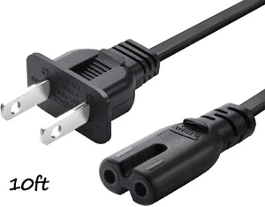 AC Power Cord 2 Prong Cable for PS 5 4 3 2 Slim XBOX PC Laptop PSV Monitor TV - Picture 1 of 4