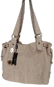 NWT JENRIGO ITALY Pink Suede Leather Bag Snake Skin Look W/Snake Eye Fob HTF - Picture 1 of 20