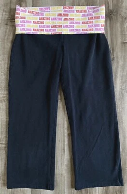 Victorias Secret PINK Yoga Pants Capri Foldover Black sz XS - Image 1 of 4