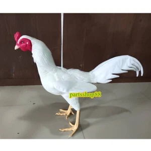 Bambola pollo gallo artigianato gomma silicone esercizio combattente da collezione bianco - Foto 1 di 6