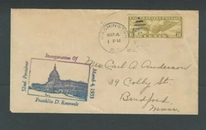 1933 Brief Pres Franklin Delano Roosevelt Einweihung Katzen 85 $. Nelson Cachet - Bild 1 von 1