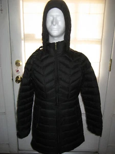 MICHAEL KORS Packable Down Long Jacket in Black WITH STORAGE POUCH/REMOVEABLE - Picture 1 of 7
