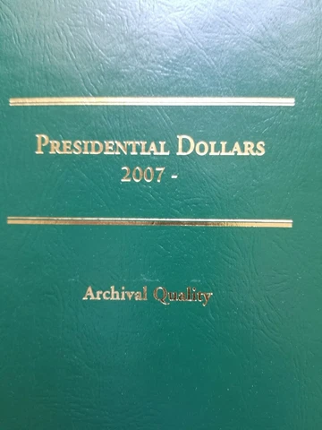Date Set of Presidential One Dollar Coins in Folder 2007 - 2016 & 2020 Cover