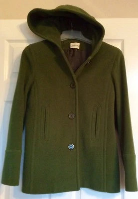 Chaquetón con capucha de mezcla de lana para mujer - verde, talla M, buen estado Foto 1 de 2
