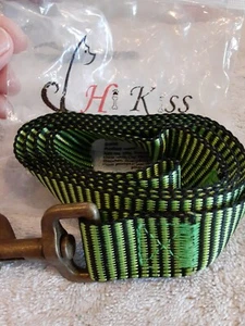 Hi Kiss Dog Training Leash for Obedience 1" x 4FT Black/Green Training Lead - Picture 1 of 2