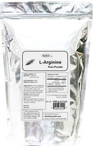 Polvo de L-arginina 100 % puro NuSci 1 kg (2,2 lb) masa muscular energía óxido nítrico - Imagen 1 de 4