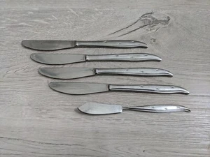 Starette N S Co National Edelstahl Japan Besteck Set 4 Buttermesser 1 Streuer - Bild 1 von 9