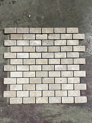 12x12 Classico Noce Travertine Mosaic Remodel Tile 260 Sheets (1 Crate) T-36 - Image 1 of 2