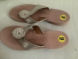Jack Rogers Navajo silberne flache Damen-Slipper Größe 9 - Bild 1 von 2