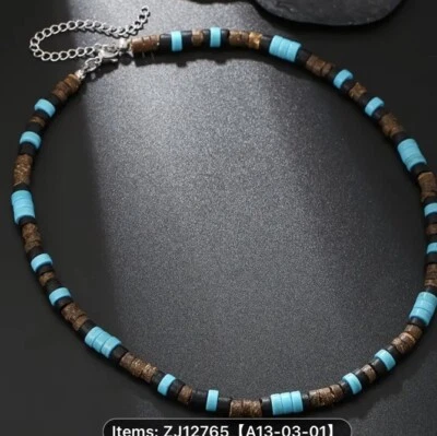 Colgantes para hombre cuentas de tigre piedra azul collar moda Foto 1 de 2