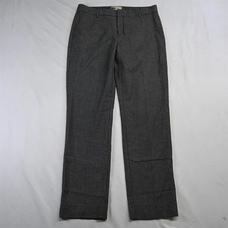 Pantalones de vestir rectos para mujer Banana Republic 8 grises con puntos de franela sexy Foto 1 de 4