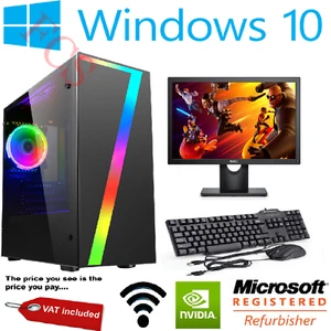 ULTRA FAST i3 i5 i7 Desktop Gaming Computer PC 2TB 16GB RAM GTX 1660 Windows 10 - Picture 1 of 8