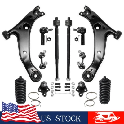 12pcs For 1996 - 2002 Toyota Corolla Front Lower Control Arm Ball Joint Tie Rod - Image 1 of 4