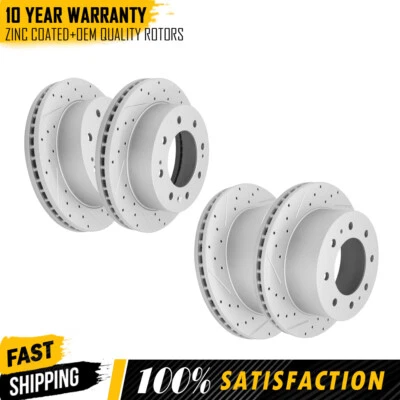 4 rotores de freno de disco delanteros y traseros para Chevy GMC Silverado Sierra 2500 3500 HD Foto 1 de 4