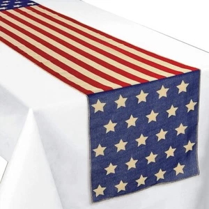 Amscan Patriotic U.S.A. Table Runner, 72" x 14" - 1 Pc, Multi-colored - Picture 1 of 1