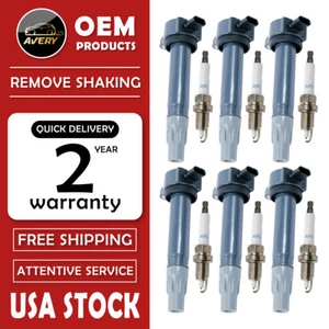 6X Ignition coil + 6X Spark Plugs For 2006-2010 Chrysler Dodge 4.0L 2.7L 3.5L - Picture 1 of 9