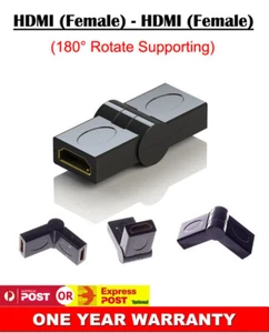 2x HDMI Joiner 180° Degree Rotate Plug Female to Female F/F Adapter Connector AU - Picture 1 of 3