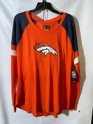 Nuevo XXL Mujer DENVER BRONCOS Manga Larga CAMISETA Fútbol Damas Foto 1 de 4