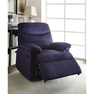 ACME Arcadia Recliner, Blue Fabric Contemporary/Casual Blue Woven Fabric - Picture 1 of 1