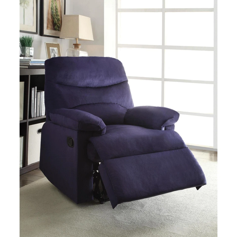 ACME Arcadia Recliner, Blue Fabric Contemporary/Casual Blue Woven Fabric - Image 1 of 1