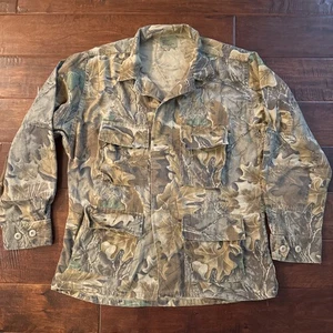 Vintage Advantage 4-Pocket Button Up Camo LS Chore Shirt Jacket Size Medium - Picture 1 of 8