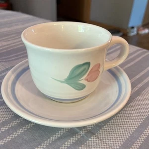 Capri Flache Tasse & Untertasse Set International Tableworks Steinzeug Japan - Bild 1 von 4