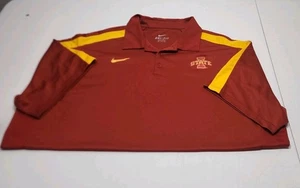 Iowa State Cyclones Nike Dri-Fit Polo Shirt Mens XXL Red Performance NCAA Sports - Picture 1 of 8