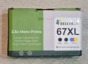 67 XL ~ Czarny i trójkolorowy pakiet kombi do HP Envy 7855 7858 7155 7120 - Zdjęcie 1 z 3