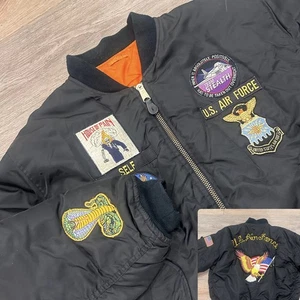 Vintage Y2K US Air Force Bomber Fliegerjacke Herren XL Flieger MA-1 Patchwork - Bild 1 von 13