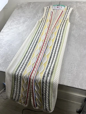 Alice + Olivia Sweater Dress Womens Large Multicolor Knit Cable Maxi Boho Retro - Image 1 of 4