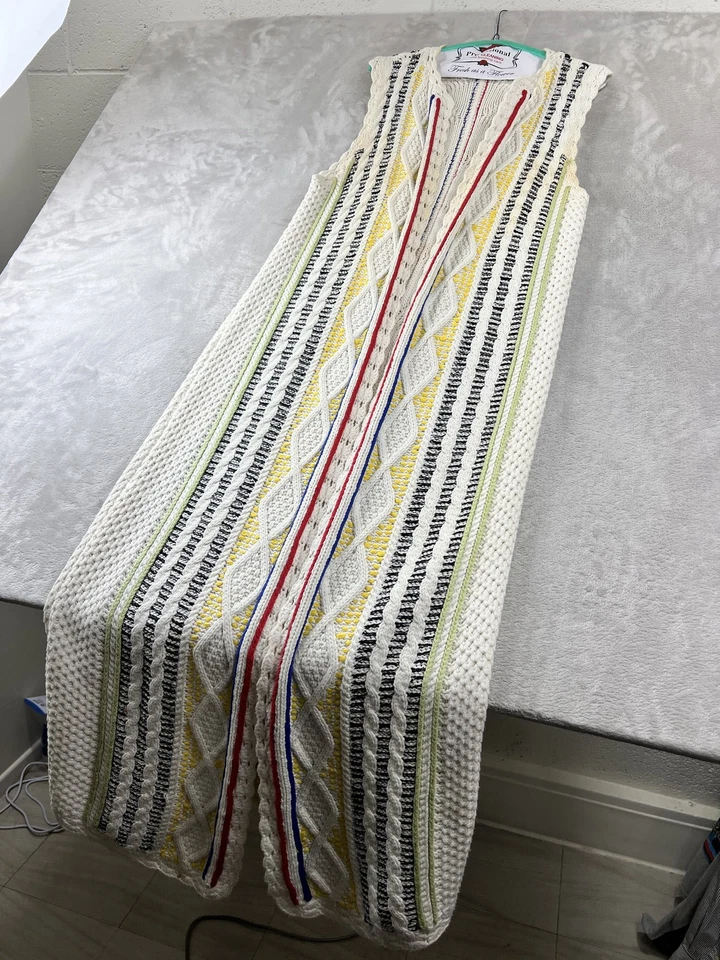 Alice + Olivia Sweater Dress Womens Large Multicolor Knit Cable Maxi Boho Retro - Image 1 of 4