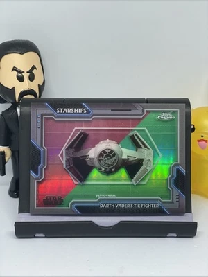 2024 Topps Chrome Star Wars STARSHIPS DARTH VADER'S TIE FIGHTER 5/5 !!!!! S-8 - Image 1 of 4