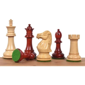 3.9" Royal Knight Staunton Pieces Only Chess Set- Triple Weighted Bud Roswood - Picture 1 of 15