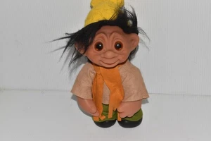 Thomas Dam Troll Bank 10" w/BLACK Hair AMBER Eyes #243 Outfit - VINTAGE( FDX41) - Picture 1 of 3