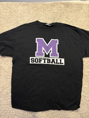 Camisa masculina Mount Union Purple Raiders adulto extra grande 1XL preta manga curta * - Imagem 1 de 4