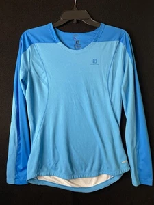 Salomon Hombre/Unisex Piel Avanzada Seca Activa Medio Azul Manga Larga - Imagen 1 de 12