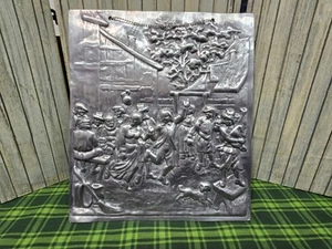 Rare Vintage Kosters Zinn Pewter Embossed Plaque Party Dancing Wedding Bar Toast - Bild 1 von 4