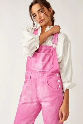 Free People Ziggy Overalls XS Pink Electric Bouquet  - Image 1 of 4