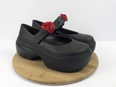 Crocs Stomp Mary Jane Platform Clogs Womans 11 Shoes Chunky Heel Black - Image 1 of 4