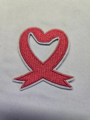 BREAST CANCER Awareness Embroidered Iron on 2.25" Patch Applique 1pc Pink Ribbon - Image 1 of 2
