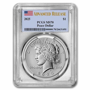2025 Silver Peace Dollar MS-70 PCGS (Advanced Release) - Picture 1 of 3
