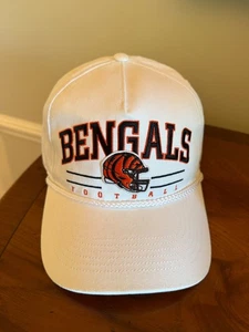 Cincinnati Bengals NFL '47 weiß TT Roscoe Hitch Seil Druckknopflasche verstellbar Mütze. - Bild 1 von 5