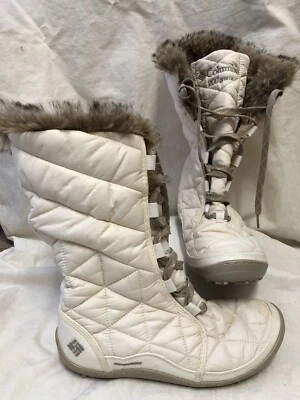 COLUMBIA Summit Powder Ivory 200 Grams Insulated Waterproof Faux Fur Boots 7.5 - Image 1 of 4