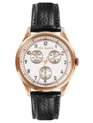 Ted Baker Men's Daquir Black Leather Strap Silver Dial Watch - BKPDQS105 NEW - Image 1 of 3