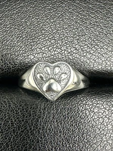 Neuzustand Sterling Silber Ring Herz Pfote Haustierabdruck 925 Größe 7 - Bild 1 von 6