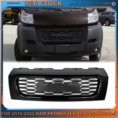 Gloss Black Front Bumper Grille Mesh For Ram Promaster 1500 2500 3500 2019-2022 Foto 1 de 4
