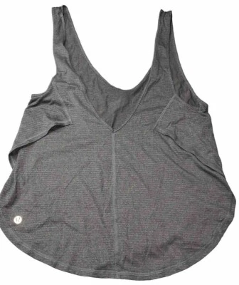 Camiseta sin mangas LULULEMON GRIS CUELLO REDONDO CUELLO EN V PROFUNDO DOBLADILLO REDONDO CORREA A PRESIÓN rayas recorte Foto 1 de 4