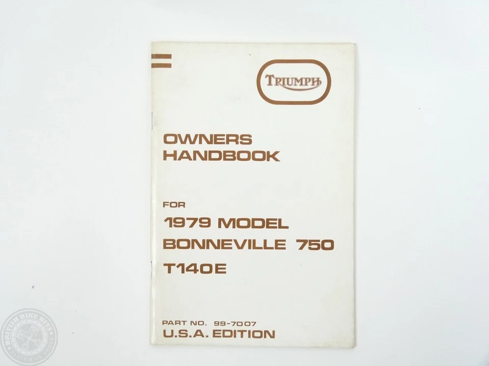 GENUINE HANDBOOK USA EDITION – TRIUMPH BONNEVILLE 750 T140E 1979 - 99-7007 - Image 1 of 1