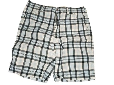 Express Multi-Color Mens Blue/White Plaid Bermuda Shorts Size 38 - Image 1 of 4